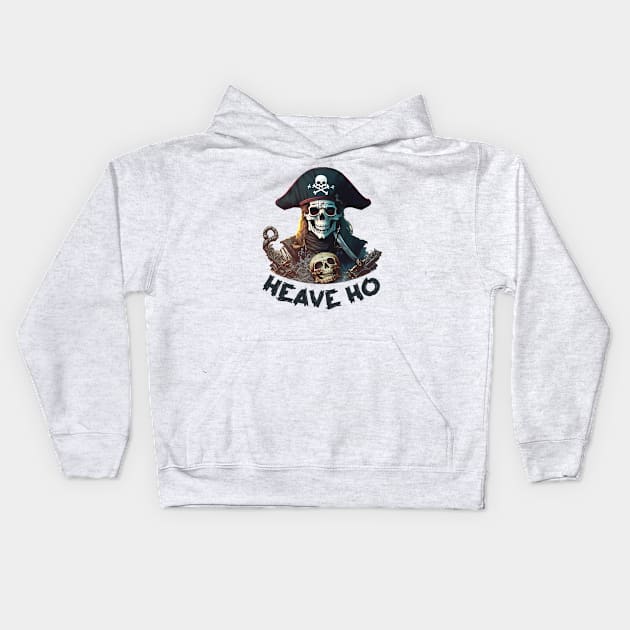 Pirate's Heave Ho Skull Kids Hoodie by Salaar Design Hub